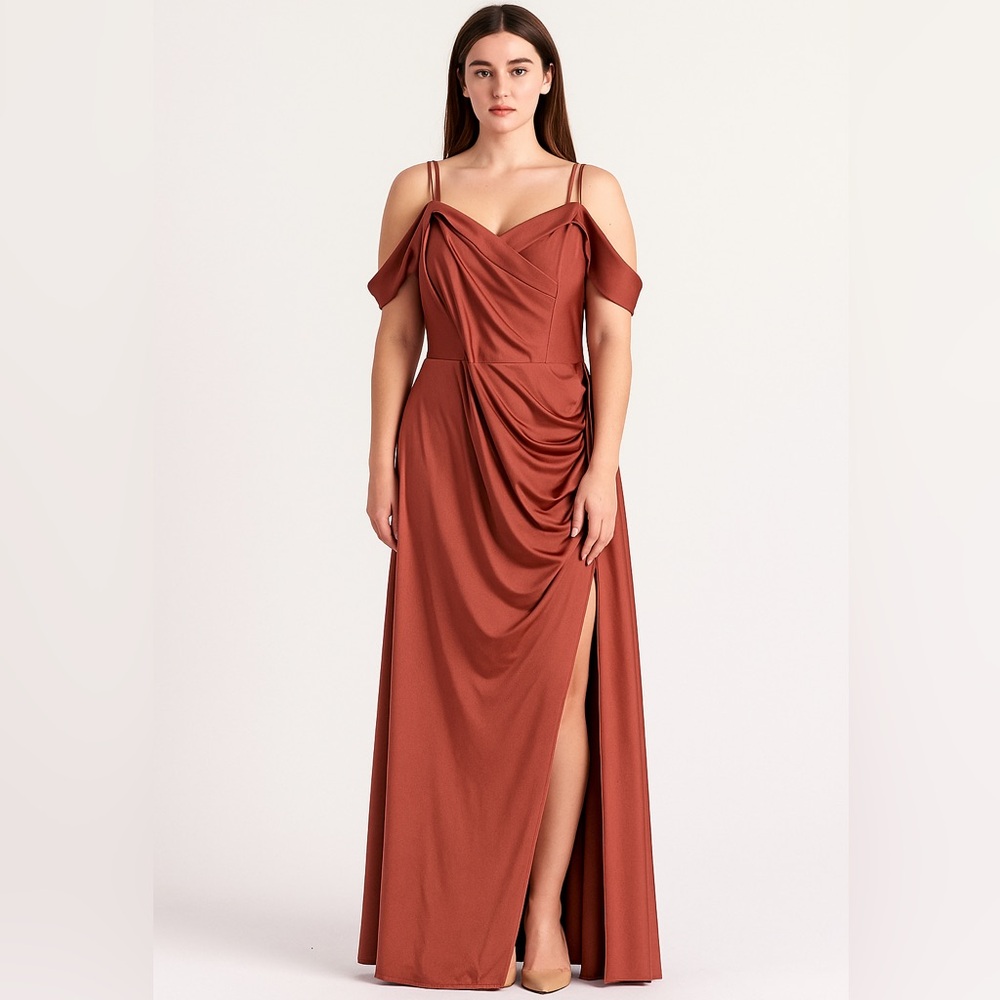 Elegant Rust Maxi Dress